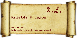 Kristóf Lajos névjegykártya