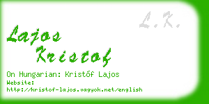 lajos kristof business card